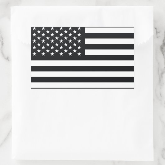 Amerikaanse vlag Black White Rechthoekige Sticker (Tas)