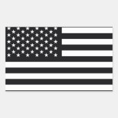 Amerikaanse vlag Black White Rechthoekige Sticker (Voorkant)