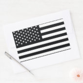 Amerikaanse vlag Black White Rechthoekige Sticker (Envelop)