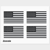 Amerikaanse vlag Black White Rechthoekige Sticker (Vel)
