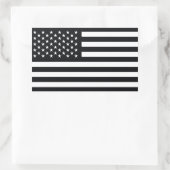 Amerikaanse vlag Black White Rechthoekige Sticker (Tas)