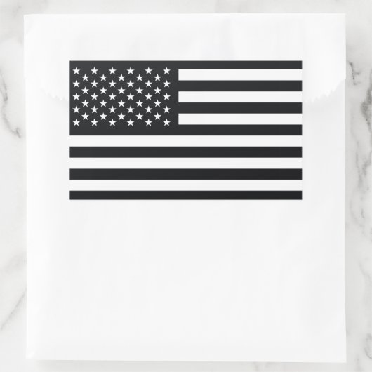 Amerikaanse vlag Black White Rechthoekige Sticker (Tas)