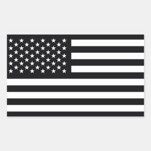 Amerikaanse vlag Black White Rechthoekige Sticker
