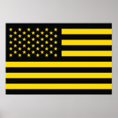Amerikaanse vlag Black Yellow Poster (Voorkant)