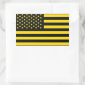 Amerikaanse vlag Black Yellow Rechthoekige Sticker (Tas)