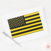 Amerikaanse vlag Black Yellow Rechthoekige Sticker (Envelop)
