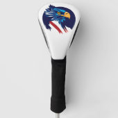 Amerikaanse vlag Blad Eagle Golfheadcover (Voorkant)
