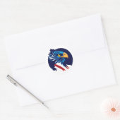 Amerikaanse vlag Blad Eagle Ronde Sticker (Envelop)