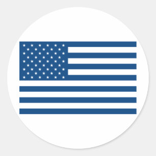 Amerikaanse vlag - blauw ronde sticker