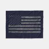 Amerikaanse vlag Blauwe Grunge met naam Fleece Deken (Voorkant (Horizontaal))