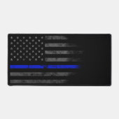 Amerikaanse vlag Blauwe lijn eerste responder Bureaumat (Voorkant)