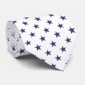 Amerikaanse vlag Blauwe sterren op wit Stropdas (Opgerold)