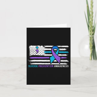 Amerikaanse vlag Blauwgroen Paars Ribbon Suicide A Kaart