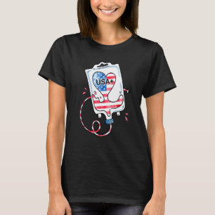 Amerikaanse vlag Bloed Type USA Patriottische Verp T-shirt
