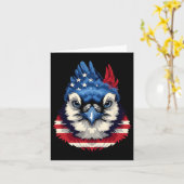 Amerikaanse vlag Blue Jay Patriotic Bird Gezicht 4 Kaart (Gele Bloem)