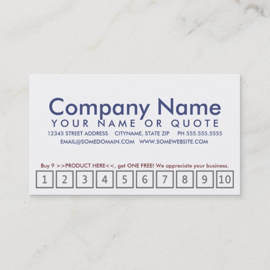 amerikaanse vlag blur punch card klantenkaartje (Voorkant)