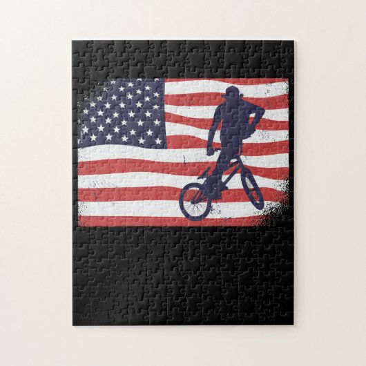 Amerikaanse vlag BMX Legpuzzel (Verticaal)