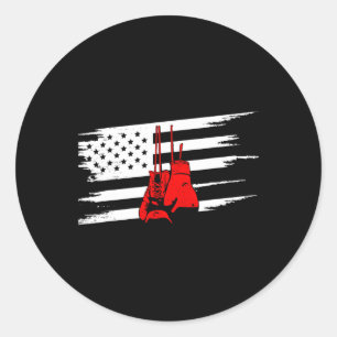 Amerikaanse Vlag Bokskleding - Boksen Ronde Sticker