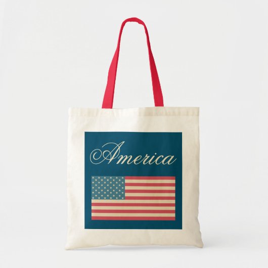 Amerikaanse Vlag Boodschappentas Tote Bag (Voorkant)