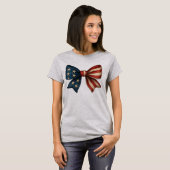Amerikaanse vlag boog coquette t-shirt (Voorkant volledig)