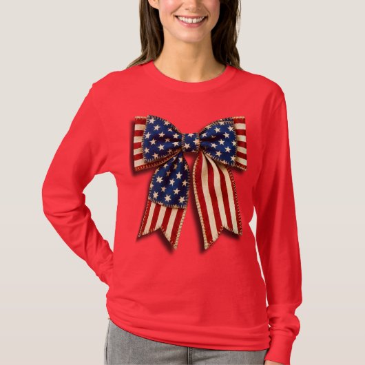 Amerikaanse Vlag Boog T-shirt (Voorkant)