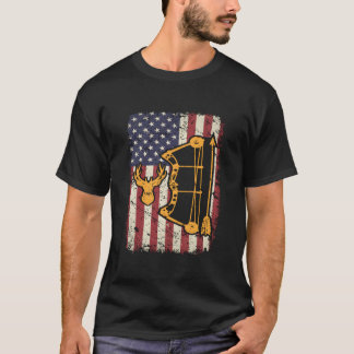 Amerikaanse Vlag Boogjacht Boog Schietsport Usa He T-shirt