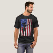Amerikaanse vlag boogschieten bowhunting voor boog t-shirt (Voorkant volledig)