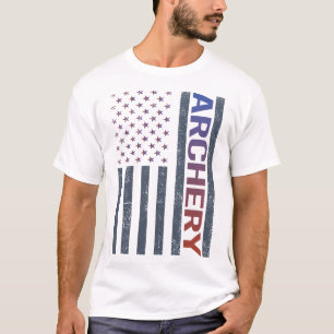 Amerikaanse vlag boogschieten pijl pijl boog t-shirt