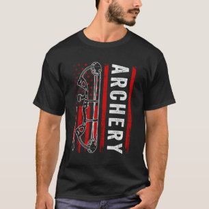 Amerikaanse vlag boogschieten voor mannen Bowhunti T-shirt