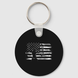 Amerikaanse Vlag Boogschutter Meisje Boogschieten  Sleutelhanger