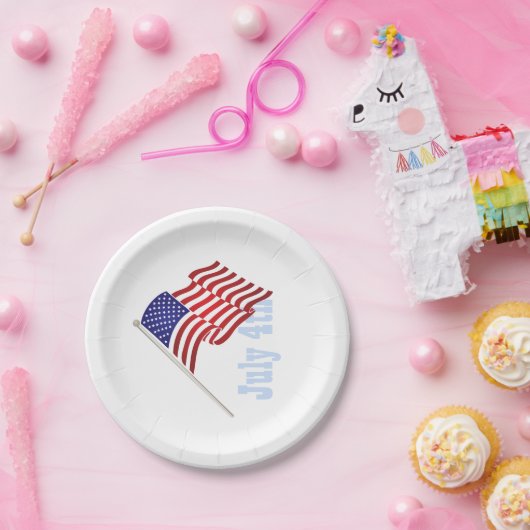 Amerikaanse vlag, Borden van het vierde papieren j Papieren Bordje (Feest)