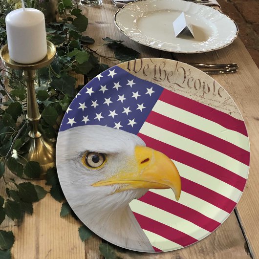Amerikaanse vlag borden, wij de mensen / USA Papieren Bordje