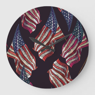 Amerikaanse vlag borduurwerk: patriottisch patroon grote klok