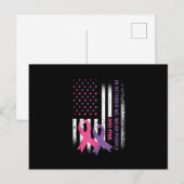 Amerikaanse vlag borstkanker en huiselijk geweld briefkaart (Voorkant / Achterkant)
