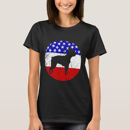 Amerikaanse vlag Boston Terrier Dog T-shirt (Voorkant)
