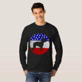 Amerikaanse vlag Boston Terrier Dog T-shirt (Voorkant volledig)
