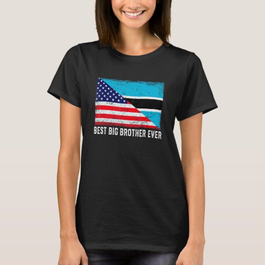 Amerikaanse vlag Botswana vlag beste grote broer o T-shirt (Voorkant)