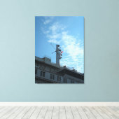 Amerikaanse vlag boven op de VS Verenigde Staten Canvas Afdruk (Insitu (Houten vloer))