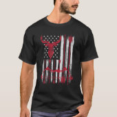 Amerikaanse vlag Bow Deer Bowhunting Hunting T-shirt (Voorkant)