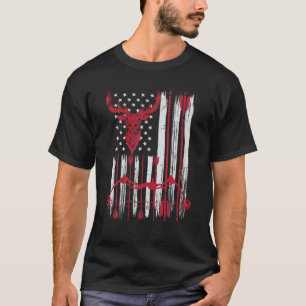 Amerikaanse vlag Bow Deer Bowhunting Hunting T-shirt