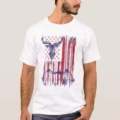 Amerikaanse vlag Bow Deer Bowhunting Hunting T-shirt (Voorkant)