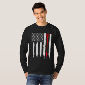 Amerikaanse vlag Bow Hunter boogschieten pijl T-shirt (Voorkant volledig)