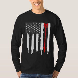 Amerikaanse vlag Bow Hunter boogschieten pijl T-shirt
