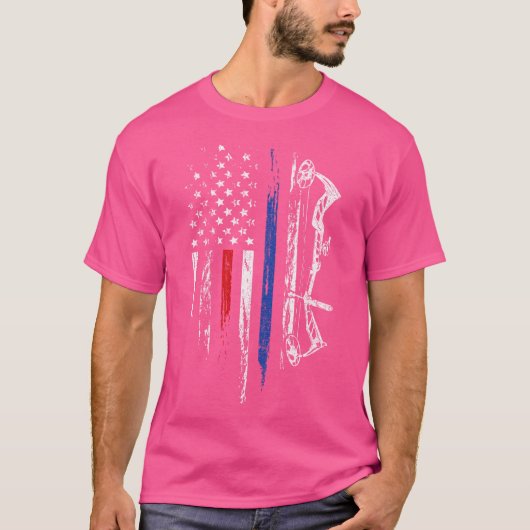Amerikaanse vlag Bowhunting Bow Archery Usa Deer H T-shirt (Voorkant)