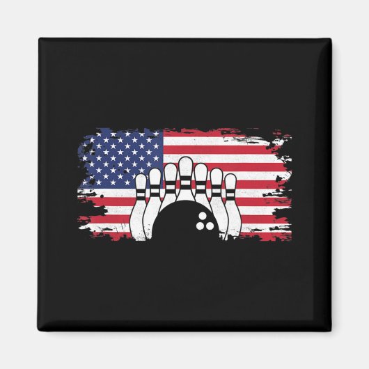 Amerikaanse vlag Bowling Apparel - Bowling Magneet (Voorkant)