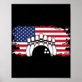 Amerikaanse vlag Bowling Apparel - Bowling Poster (Voorkant)