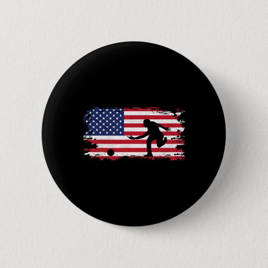 Amerikaanse vlag Bowling Apparel - Bowling Ronde Button 5,7 Cm (Voorkant)