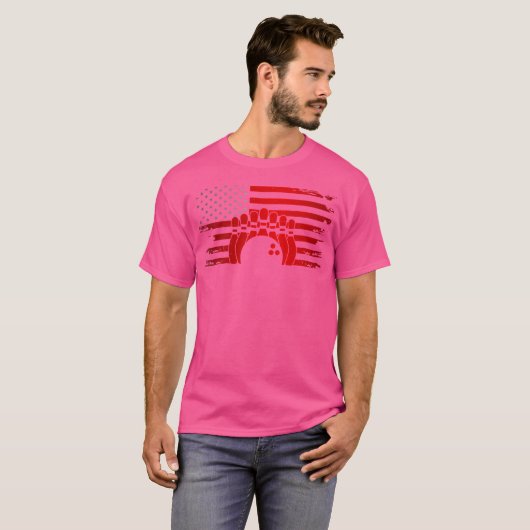 Amerikaanse vlag Bowling Apparel Bowling T-shirt (Voorkant volledig)