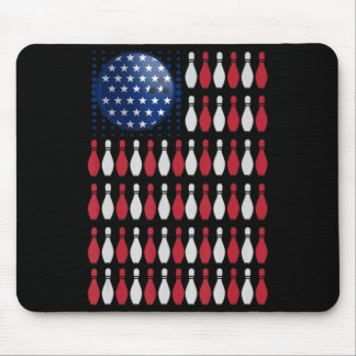 Amerikaanse vlag Bowling Bowler cadeaus voor Bowli Muismat