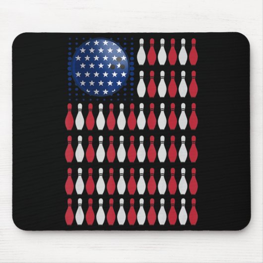 Amerikaanse vlag Bowling Bowler cadeaus voor Bowli Muismat (Voorkant)